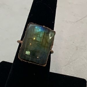 Dragons Eye Large Labradorite Ring in Copper